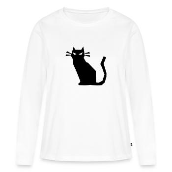 sharp cat evil - Women's Premium Organic Long Sleeve Shirt - white - Front - Julia (174cm)