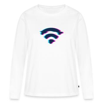 Internet sans fil - T-shirt manches longues Premium bio Femme - blanc - Devant - Julia (174cm)