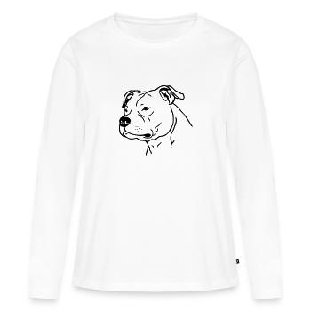 american_stafford_1 - T-shirt manches longues Premium bio Femme - blanc - Devant - Julia (174cm)