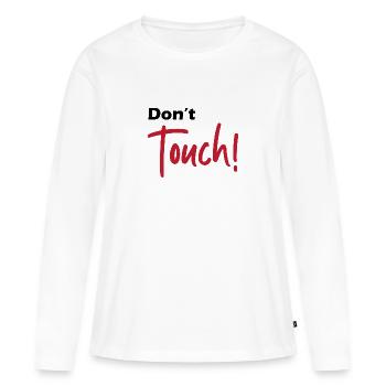Ne pas toucher - T-shirt manches longues Premium bio Femme - blanc - Devant - Julia (174cm)