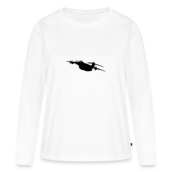 A400M Europe Avion militaire, armée de l’air allemande - T-shirt manches longues Premium bio Femme - blanc - Devant - Julia (174cm)