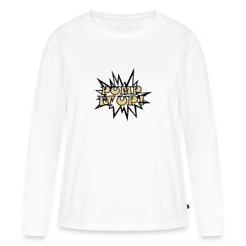 Pomper - T-shirt manches longues Premium bio Femme - blanc - Devant - Julia (174cm)