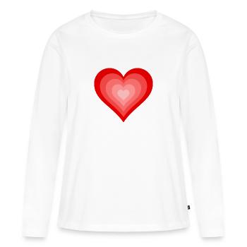 Herz in Herz - Frauen Premium Bio Langarmshirt - Weiß - Vorne - Julia (174cm)
