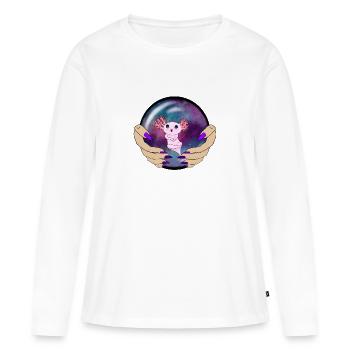 Axolotl in Kugel - Frauen Premium Bio Langarmshirt - Weiß - Vorne - Julia (174cm)