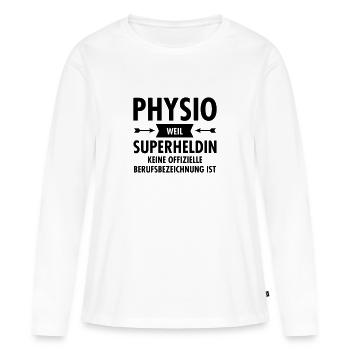 Physio - Superheldin - Frauen Premium Bio Langarmshirt - Weiß - Vorne - Julia (174cm)