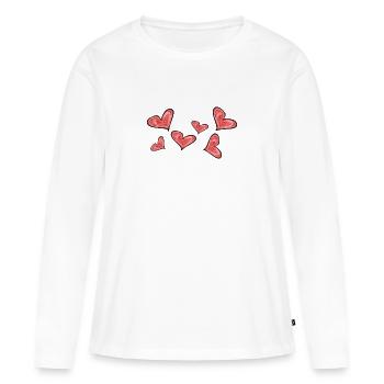 Heart Heart - Women's Premium Organic Long Sleeve Shirt - white - Front - Julia (174cm)