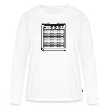 Haut-parleurs de musique - T-shirt manches longues Premium bio Femme - blanc - Devant - Julia (174cm)