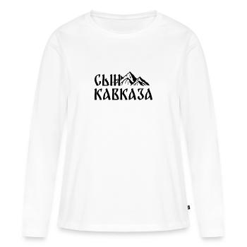 Fils du Caucase Tchétchénie Tchétchène Daghestan - T-shirt manches longues Premium bio Femme - blanc - Devant - Julia (174cm)
