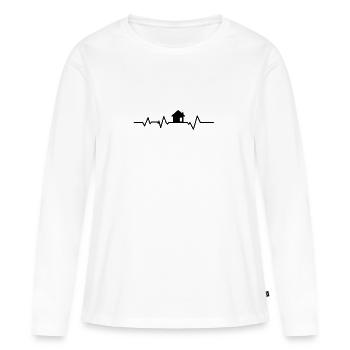 House heartbeat architect house building broker gift - Women's Premium Organic Long Sleeve Shirt - white - Front - Julia (174cm)