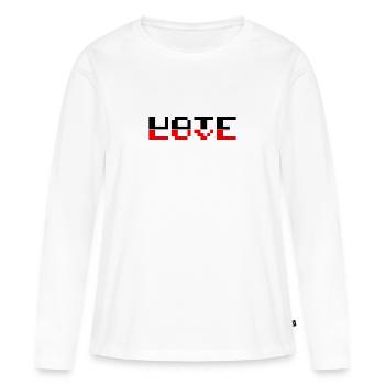 Love Hate - Women's Premium Organic Long Sleeve Shirt - white - Front - Julia (174cm)