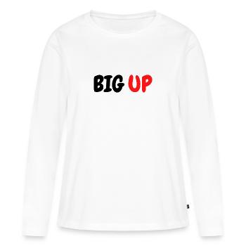 BIG UP - T-shirt manches longues Premium bio Femme - blanc - Devant - Julia (174cm)