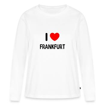 j’adore frankfurt design drôle coeur amour - T-shirt manches longues Premium bio Femme - blanc - Devant - Julia (174cm)