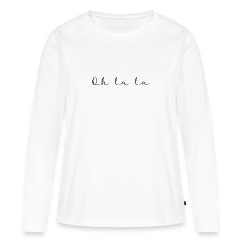 Oh La La französische handgeschriebenen Buchstaben - Frauen Premium Bio Langarmshirt - Weiß - Vorne - Julia (174cm)