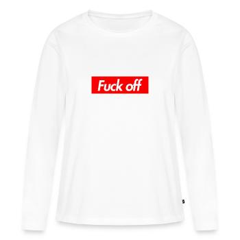 Fuck off - Frauen Premium Bio Langarmshirt - Weiß - Vorne - Julia (174cm)
