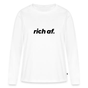 riche riche - fier et fier - T-shirt manches longues Premium bio Femme - blanc - Devant - Julia (174cm)