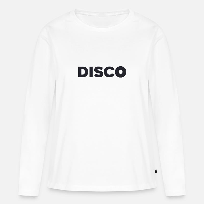 Disco - Frauen Premium Bio Langarmshirt - Weiß