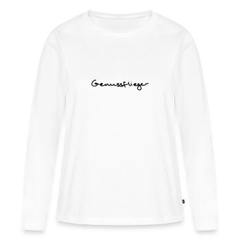 Genussflieger Gleitschirm - Frauen Premium Bio Langarmshirt - Weiß - Vorne - Julia (174cm)