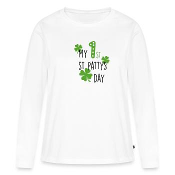 my first pattys day cadeau idée - T-shirt manches longues Premium bio Femme - blanc - Devant - Julia (174cm)