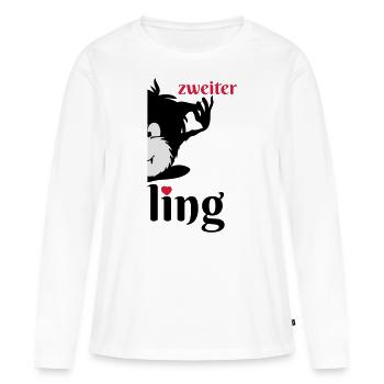 Monster Smuffel zweiter Zwilling geteilt - Frauen Premium Bio Langarmshirt - Weiß - Vorne - Julia (174cm)