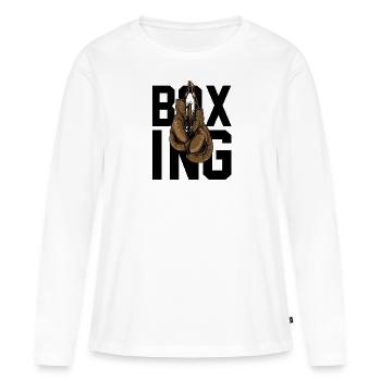 Gants de boxe Boxe - T-shirt manches longues Premium bio Femme - blanc - Devant - Julia (174cm)