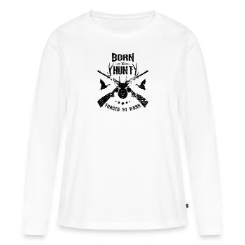 chasseur - T-shirt manches longues Premium bio Femme - blanc - Devant - Julia (174cm)