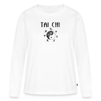 Tai Chi - T-shirt manches longues Premium bio Femme - blanc - Devant - Julia (174cm)