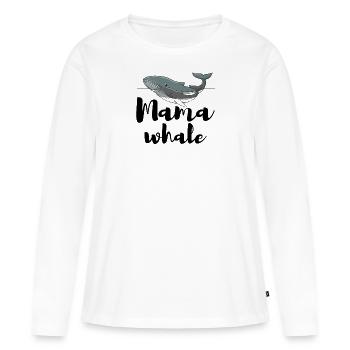 Mama whale - Frauen Premium Bio Langarmshirt - Weiß - Vorne - Julia (174cm)