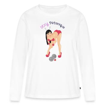 sexy Petanque - Frauen Premium Bio Langarmshirt - Weiß - Vorne - Julia (174cm)