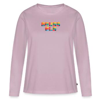 Bruxelles Belgique CMJN Pop Art Style - T-shirt manches longues Premium bio Femme - rose poudré - Devant - Julia (174cm)