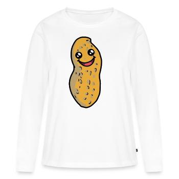 cacahuète amicale sympathique belle émotion - T-shirt manches longues Premium bio Femme - blanc - Devant - Julia (174cm)
