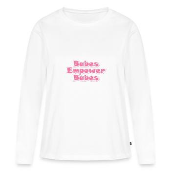 Babes Empower Babes Entreprise De Mère Célibataire - T-shirt manches longues Premium bio Femme - blanc - Devant - Julia (174cm)