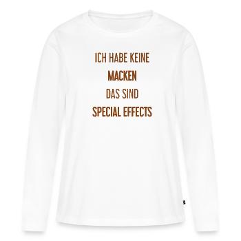 Keine Macken, nur Special Effects! - Frauen Premium Bio Langarmshirt - Weiß - Vorne - Julia (174cm)