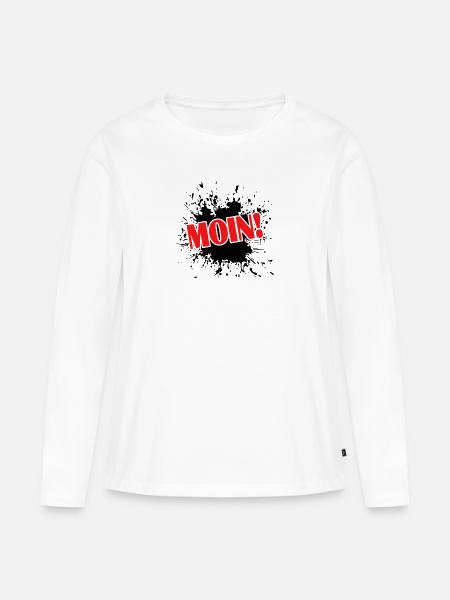 moin moin - Frauen Premium Bio Langarmshirt - Weiß