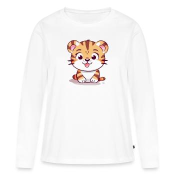 Douc the Tiger - Women's Premium Organic Long Sleeve Shirt - white - Front - Julia (174cm)