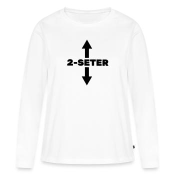 2 places - T-shirt manches longues Premium bio Femme - blanc - Devant - Julia (174cm)