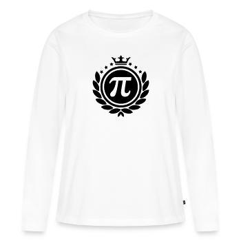 Couronne de Laurier (Roi des maths) - T-shirt manches longues Premium bio Femme - blanc - Devant - Julia (174cm)