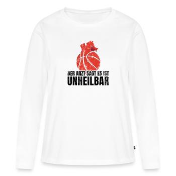 Basketball Frequenz - Frauen Premium Bio Langarmshirt - Weiß - Vorne - Julia (174cm)