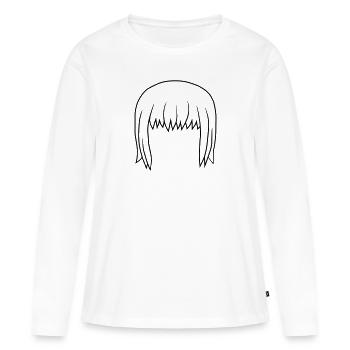 Bob Coiffure Bob Hair Head - T-shirt manches longues Premium bio Femme - blanc - Devant - Julia (174cm)