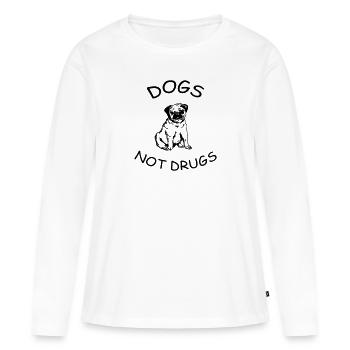 chiens pas de drogues - T-shirt manches longues Premium bio Femme - blanc - Devant - Julia (174cm)