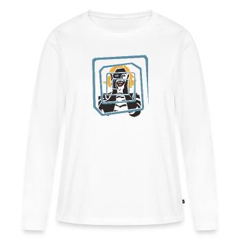 Crier - T-shirt manches longues Premium bio Femme - blanc - Devant - Julia (174cm)