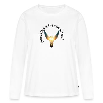 L’innovation est la nouvelle norme (Journée mondiale de la créativité) - T-shirt manches longues Premium bio Femme - blanc - Devant - Julia (174cm)