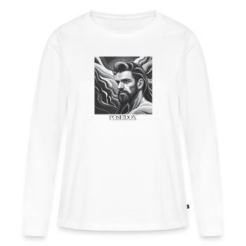 GREEK POSEIDON - Frauen Premium Bio Langarmshirt - Weiß - Vorne - Julia (174cm)