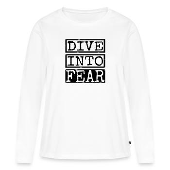 dictons courage citations humour cultiver le courage - T-shirt manches longues Premium bio Femme - blanc - Devant - Julia (174cm)