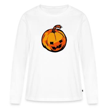 citrouille - T-shirt manches longues Premium bio Femme - blanc - Devant - Julia (174cm)