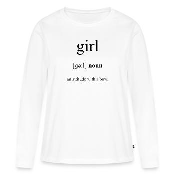 Girl | Mädchen Definition Dictionary - Frauen Premium Bio Langarmshirt - Weiß - Vorne - Julia (174cm)