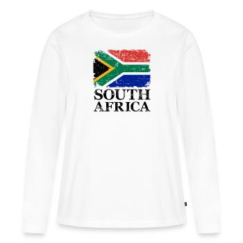 Afrique du Sud - T-shirt manches longues Premium bio Femme - blanc - Devant - Julia (174cm)
