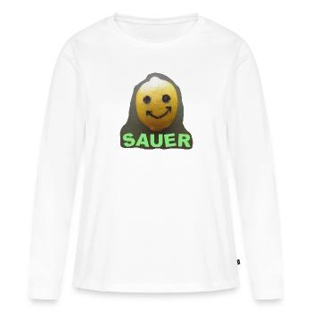 TOMZOFF Sauer - Frauen Premium Bio Langarmshirt - Weiß - Vorne - Julia (174cm)