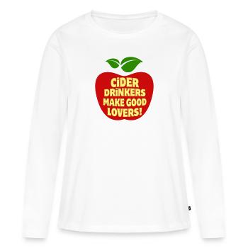 Les buveurs de cidre font de bons amants Apfelwein Cidre - T-shirt manches longues Premium bio Femme - blanc - Devant - Julia (174cm)