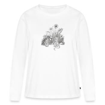 An der Basis - Frauen Premium Bio Langarmshirt - Weiß - Vorne - Julia (174cm)