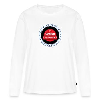 Canada, feuille d’érable. - T-shirt manches longues Premium bio Femme - blanc - Devant - Julia (174cm)